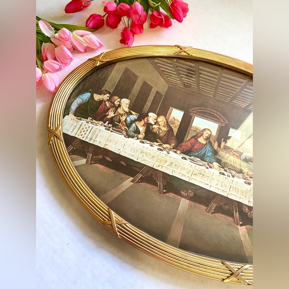 Last Supper Leonardo DaVinci Framed Oval Print - Picture 2 of 7